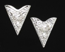 New Western Austin Accent Collar Tips Engraved Silver With Saddle 1 1/4” X 1 1/2