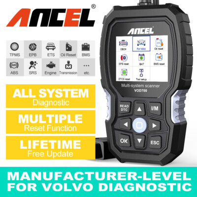 Ancel VOD700 For VOLVO Car All System OBD2 Scanner Diagnostic Tool ABS SRS BMS