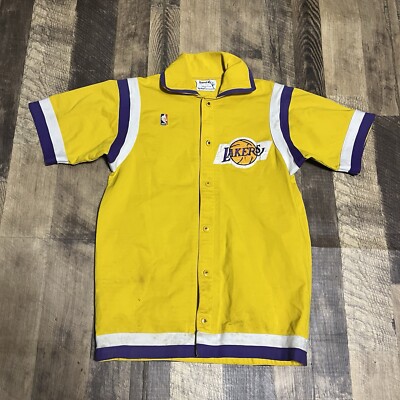 Vintage 80s Sand-Knit Los Angeles Lakers Warm Up Jacket Shirt
