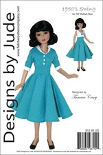 1950's Swing Doll Clothes Sewing Pattern for 16" Delilah Noir Ashton Drake