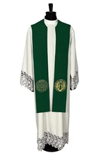 Reversible St. Benedict PRIEST Stole with Embroidery