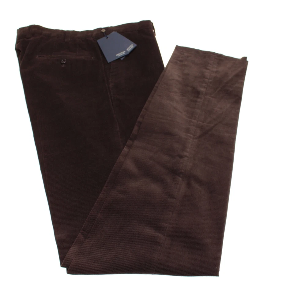 Incotex новый с Ярлыками вельвет Chinos / повседневные брюки размер 35 США твердый коричневый хлопок смесь - Изображение 2 из 4