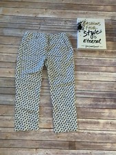 ADRIANNA PAPELL Sz 4 White Brown Red Pants with Floral Print