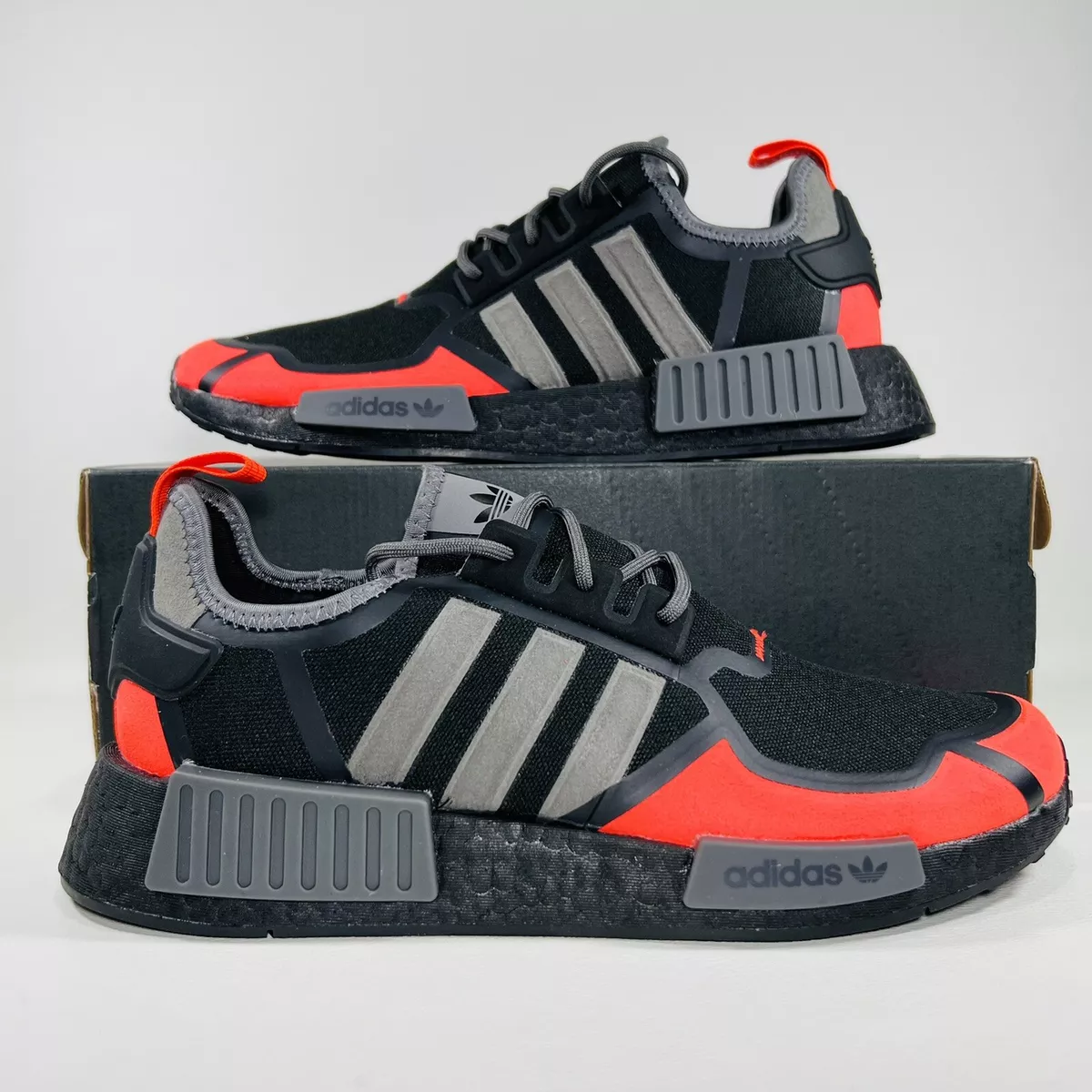 Adidas NMD_R1 Men's Shoes Athletic Sneakers Black Red Running Trainer  GZ9274 New