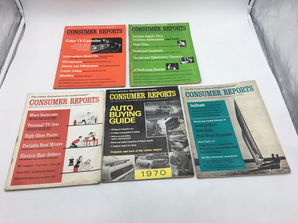 Lot of 10 Vintage Consumer Reports Magazine 1970 eBay