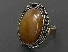 Vintage Sterling Silver Agate Band Ring size 5