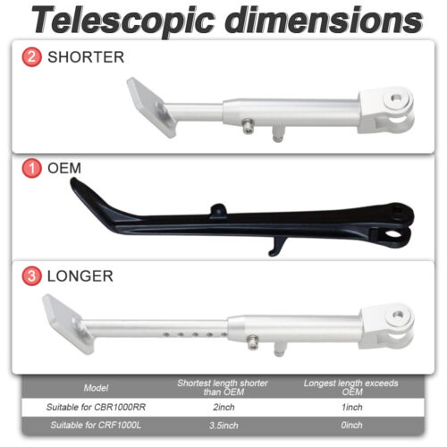 Soporte ajustable con soporte lateral para motocicleta apto para Honda CBR1000RR 2008-2025 - Imagen 5 de 11