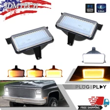 Clear Lens Switchback LED Signal Lights For 1983-1988 Chevrolet GMC Pickup Truck