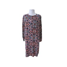 ANN TAYLOR LOFT Multi Color Flower Print 3/4 Sleeve Lightweight Dress Sz M Tall