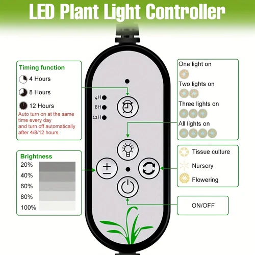LED Wachstumlampe Pflanzenlampe Vollspektrum Pflanzenlicht Grow Light Timer USB - Bild 14 von 18