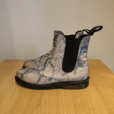 flora snake embossed chelsea boot