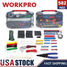 WORKPRO 582piece Crimp Terminals Heat Shrink Tube Wire Connector Cutter Stripper