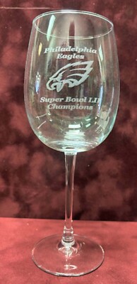 PHILADELPHIA EAGLES SUPER BOWL LII CHAMPIONS 19 OZ WINE GLASS / WATER ...