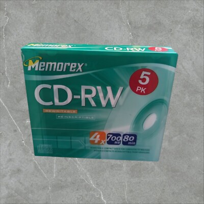 CD-RW 5 PK Rewritable 700mb Up To 4x 80 Min Audio Recording Time | eBay