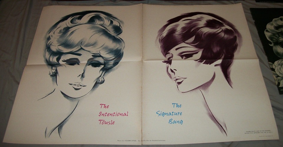VINTAGE 50s60s MODERN STYLES VANCE MAGAZINE HAIRSTYLE ART POSTER