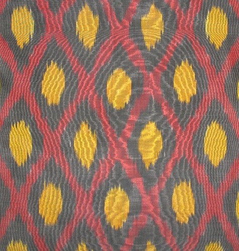 11 Yard HAND MADE UZBEK Natural SILK IKAT ADRAS FABRIC #7475 - Picture 4 of 4