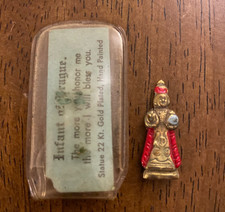 Antique catholic Infant of Prague 22k gold pl...
