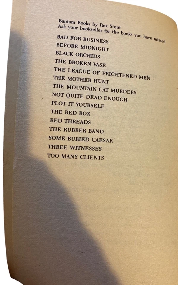 Nero Wolfe Mystery Paperback "Not Quite Dead Enough" By Rex Stout Bantam... - Image 4 of 4