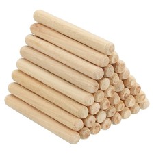 60Pack 7/32"x1 31/32" Wood Dowel Pins Fluted Wooden Dowel Pin Beveled Groove