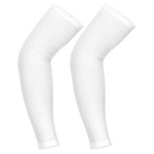Sun Protection Arm Sleeves for Men Women, L 1Pair Spandex White