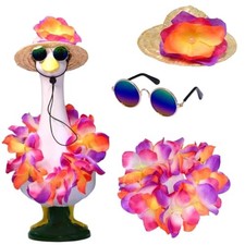 Porch Goose Outfits for 17-23" Lawn Decor - Hawaiian Summer Outfit Set with