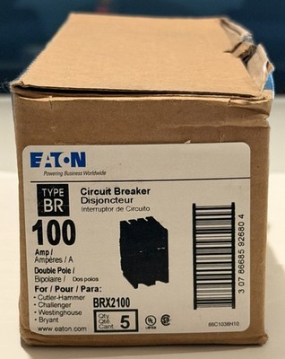 Box  (5pc) Eaton BRX2100 100 Amp Double Pole Circuit
