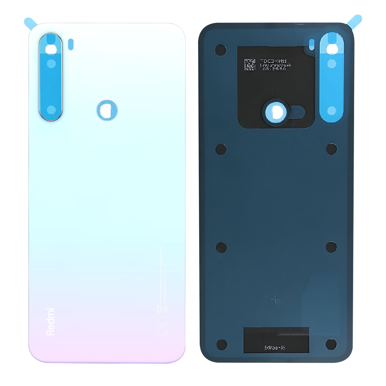 Cache batterie Xiaomi Redmi Note 8T Service Pack bleu nuit en verre de remplacement