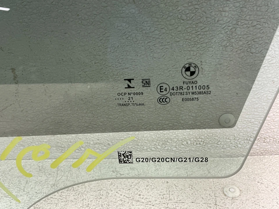 2021 2022 2023 2024 BMW M3 Front Left Driver Door Window Glass Panel 1614 OEM - Image 2 of 4