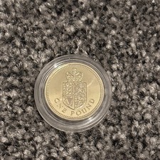 1988 £1 Old Round One Pound Coin Crown Shield Royal Arms Uncirculated (ref #60)