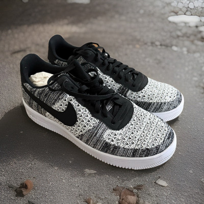 Nike Air Force 1 Flyknit 2.0 Low Top Oreo Black/White Men's AV3042-001 (12 1/2)