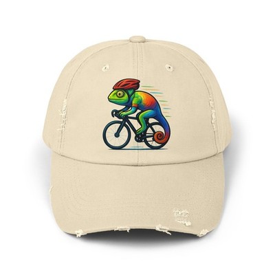 Unisex Distressed Hat Cycling Chameleon Colorful Ride