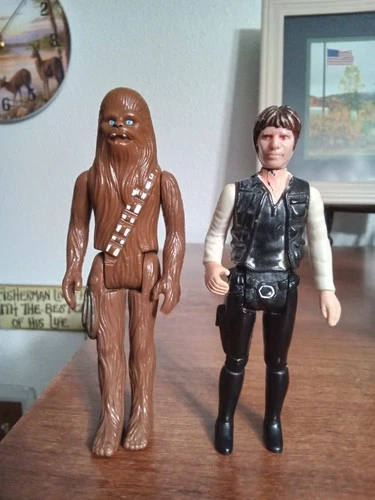 Vintage Star Wars 1977 Chewbacca & Han Solo Figures Only! Kader MIHK COO *READ*!