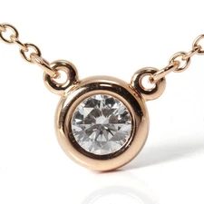 Tiffany & Co. By the Yard Diamond Pendant 1P Diamond K18 Rose Gold Case Box