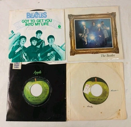 The Beatles 45 RPM 7” Vinyl Record Lot Of 4 Penny Lane Strawberry Fields A1