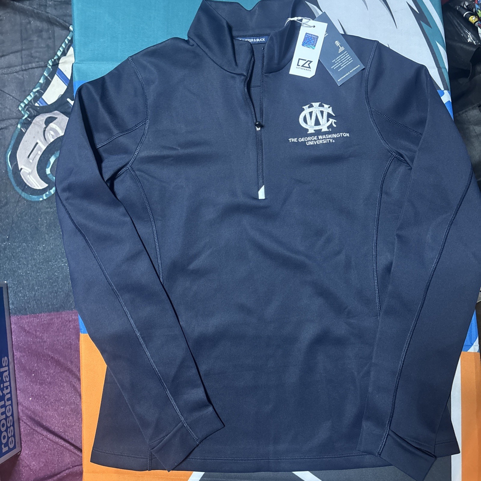 NWT Women’s Small Georgia Washington University Cutter & Buck 1/2 Zip Jacket