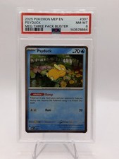 2025 Pokémon MEP EN Psyduck MEG Three Pack Blister #007 PSA 8 NM-MT