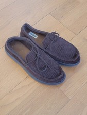 Dearfoams Mens Brown Corduroy Moccasin Slippers Cozy Comfort Size 11