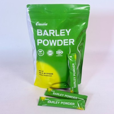 Oussiu Barley Grass Powder 30 3g Sticks Drink Mix Prebiotic Fiber Vegan GMP ISO