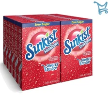 Sunkist Strawberry Drink Mix Singles To Go Sugar Free Non-Carbonated 72 Servings