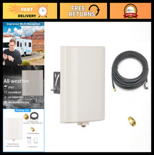 Long Range Directional WiFi Antenna 2.4GHz 5GHz Dual Band with 10ft Cable  Adap