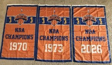 Complete Set New York Knicks Champions 3 Banners/Flags sz L