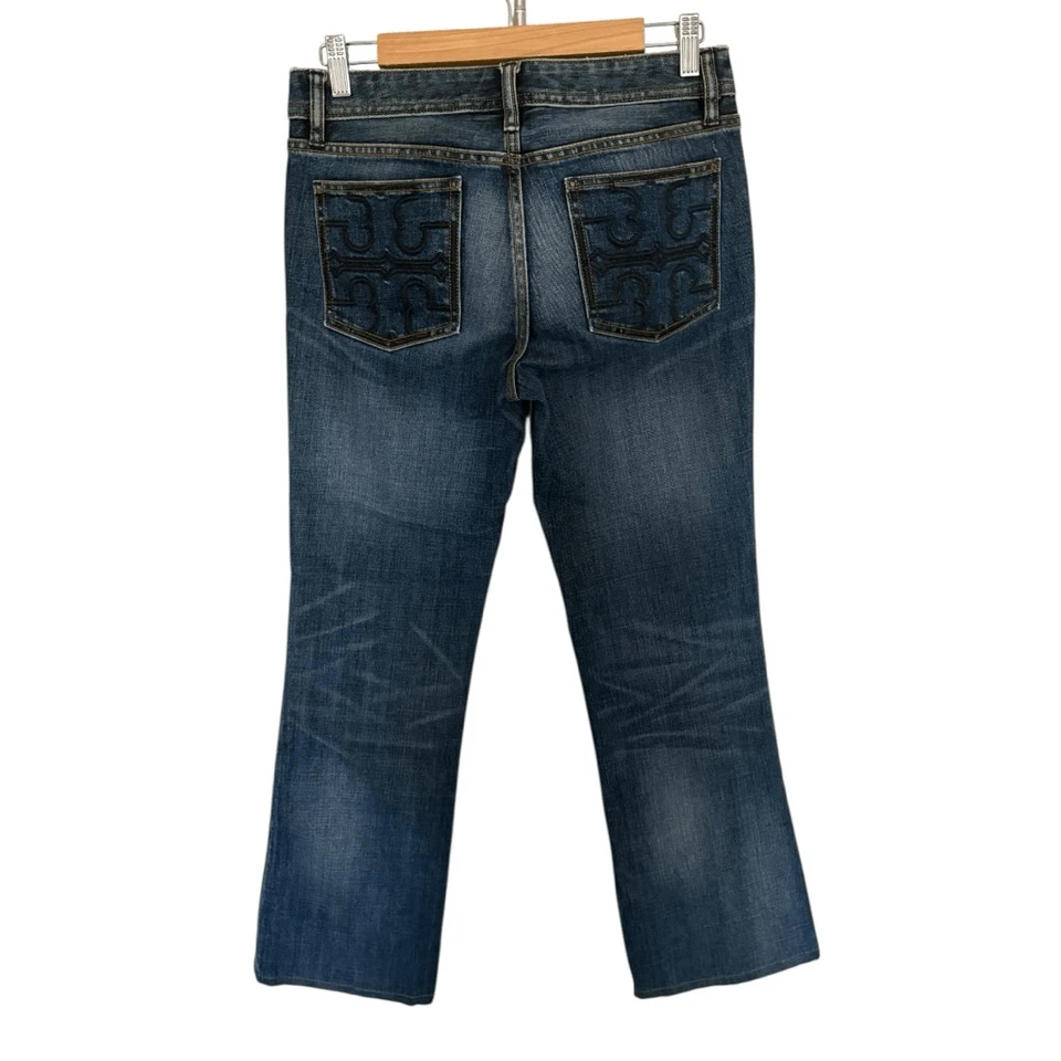 Tory Burch Classic Tory Boot Jean Size 28 Medium Wash - Image 4 of 4