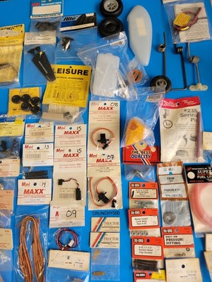 RC Airplane Misc Parts Lot (44) Pc Dubro Proctor CB Associates Semco JR Futaba