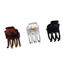 Parcelona French Pinch Mini Tortoise Brown Black Clear Celluloid Acetate Jaw ...