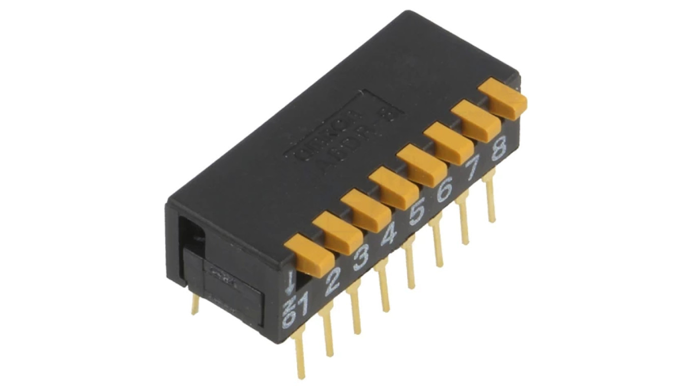 DIP-SWITCH Number of sections 8 ON-OFF 0.03A/30VDC A6DR-8100 /T2UK