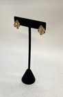 Vintage 14K Yellow Gold Amethyst Peridot Citrine Geometric Post Earrings 5/8" — photo 3