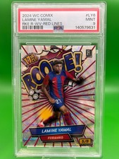 2024 Wild Card Comix Lamine Yamal ROOKIE R-WV-Red Lines, 5/8, #ACRR-LY6, PSA 9 !. rookie card picture