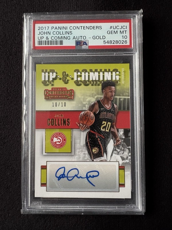 2017 Panini Contenders John Collins Up&Coming Rookie Autograph Gold #/10 PSA 10