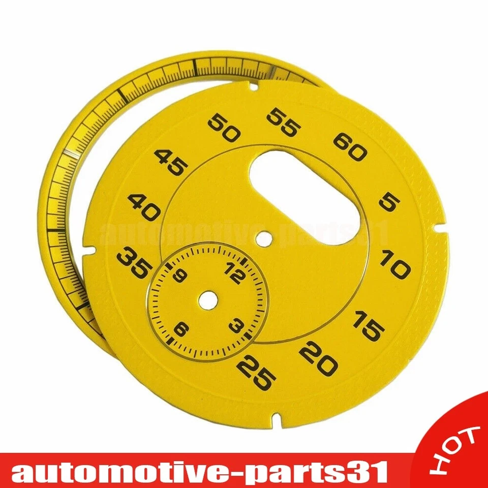 Yellow Dial Clock Gauge Chrono Fits Porsche Cayman 911 Macan Cayenne Boxster NEW - Imagem 3 de 4