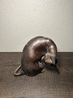 Bronze Cat Figurine Sculpture Signed A. Tiot Metal Cat Statue Figurine — photo 2